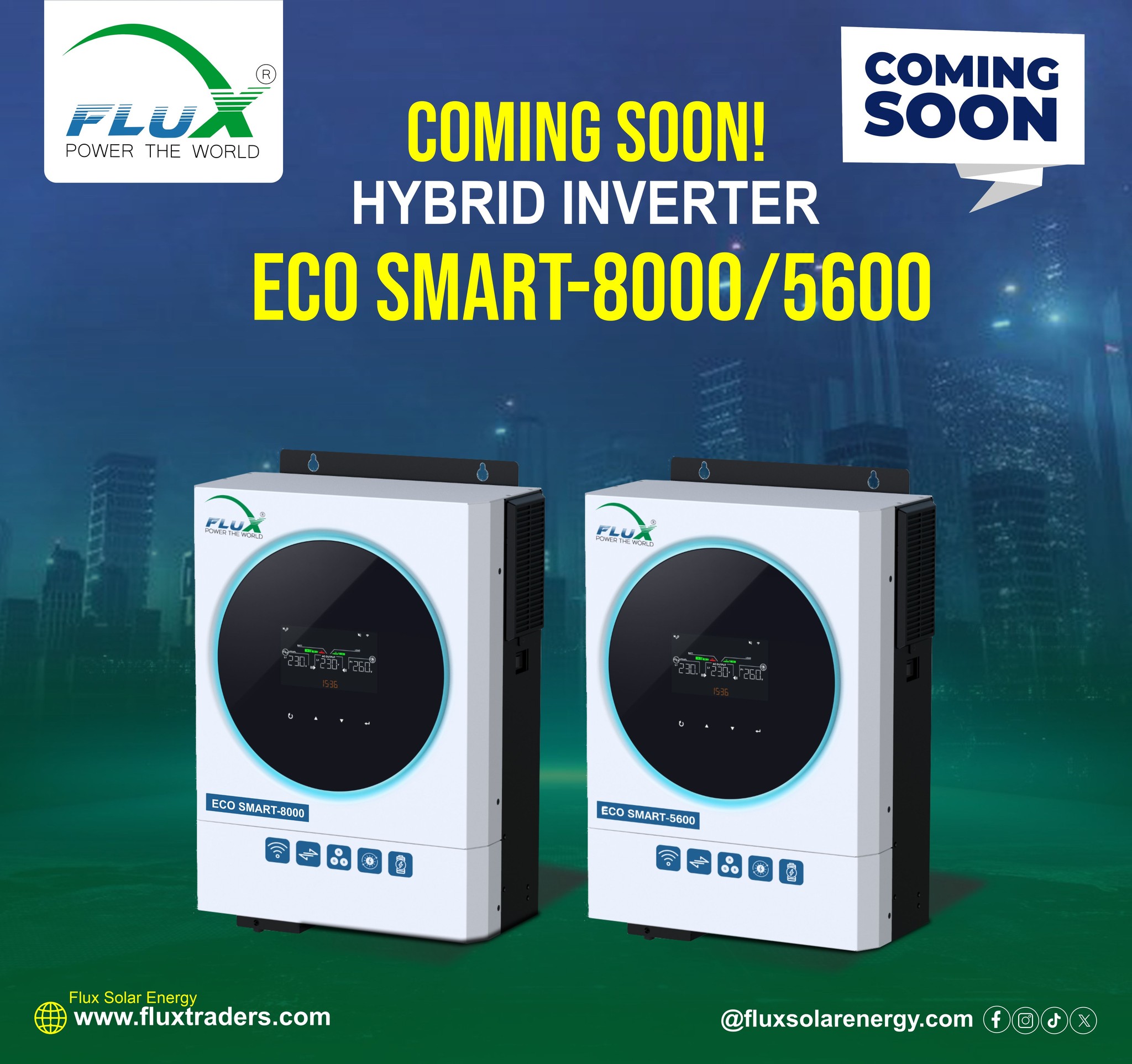 Coming Soon: FLUX ECO SMART-8000/5600 Hybrid Inverter – The Future of Smart Energy Management