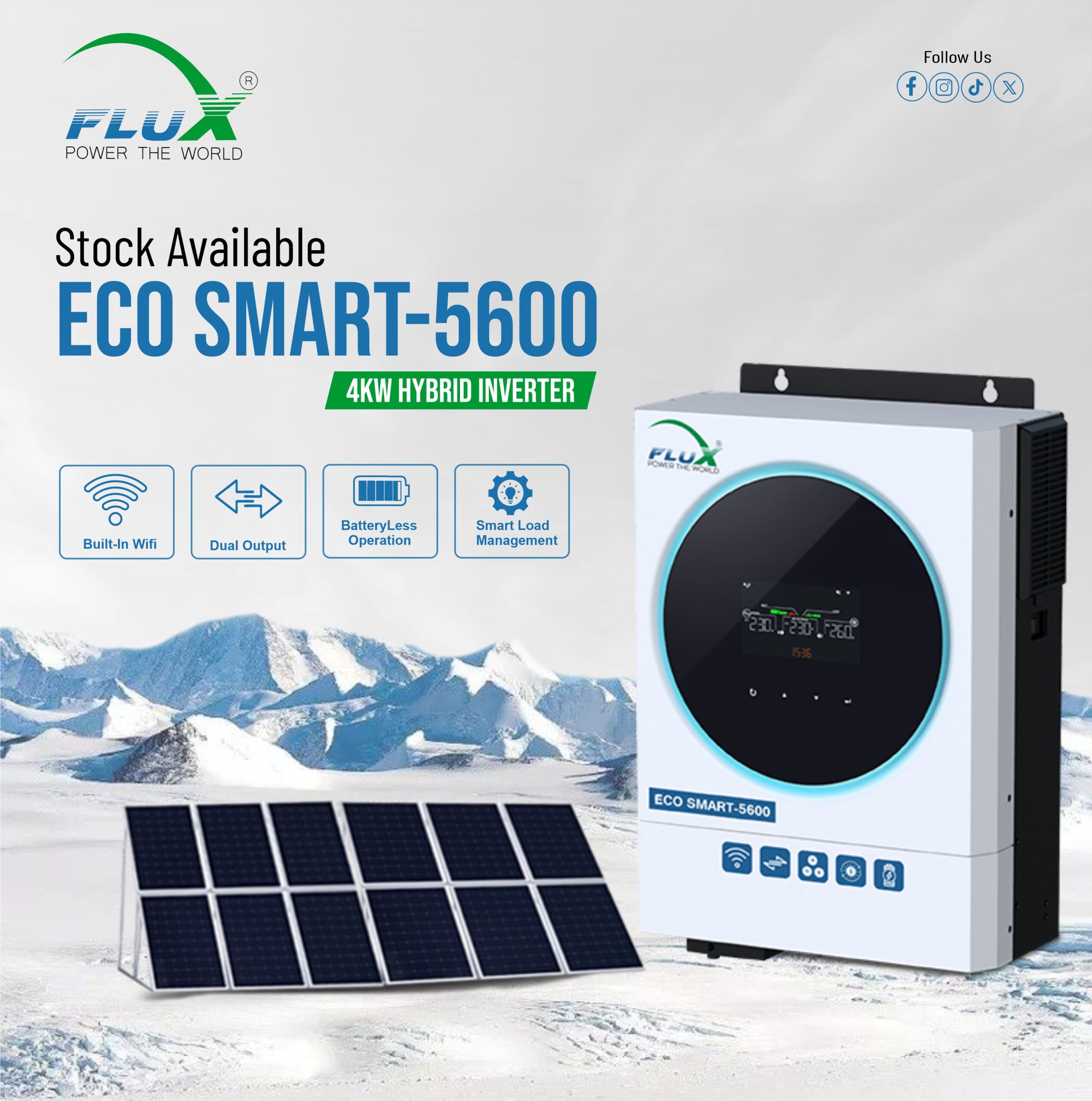 Coming Soon: FLUX ECO SMART-8000/5600 Hybrid Inverter – The Future of Smart Energy Management